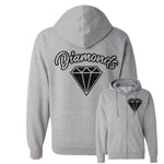 Diamonds Basketball: Gray Zip Up