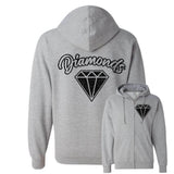 Diamonds Basketball: Gray Zip Up